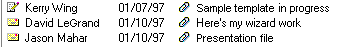 Column icons in the mail template