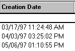 Creation date function for columns